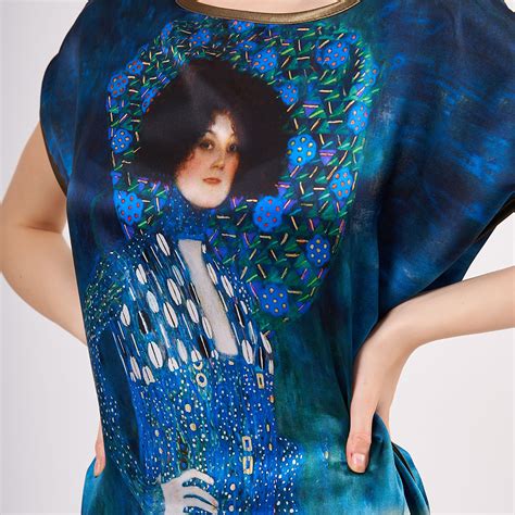 100 İpek Kısa Elbise Gustav Klimt Emilie Floge Nomads Felt