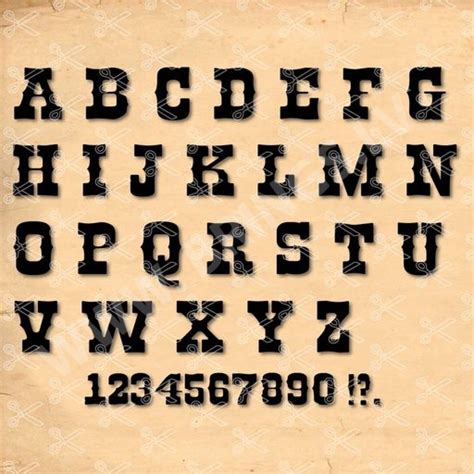 Art And Collectibles Western Font Ttf Digital Download Rustic Alphabet