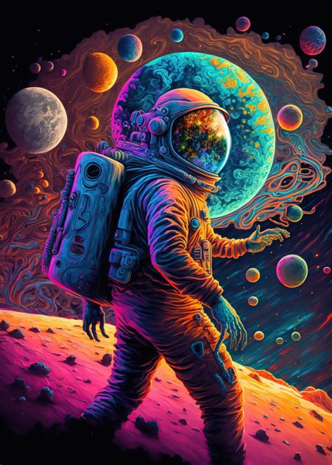 Astronaut In Space Poster By Zaydan Mcintosh Displate