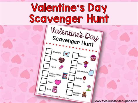 Printable Valentines Day Scavenger Hunt Printable Word Searches