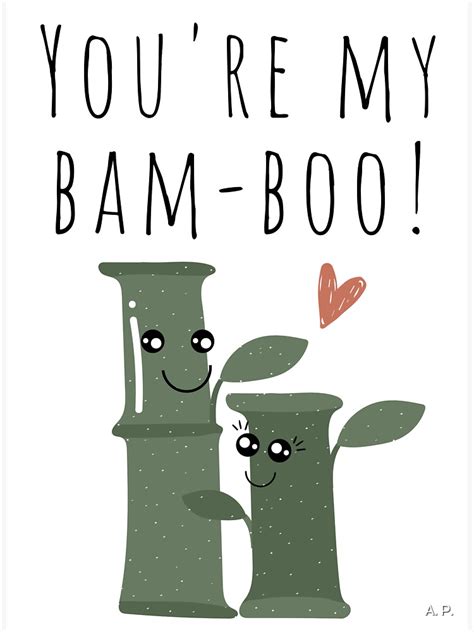 Youre My Bamboo Plant Lover Funny Pun Sticker By Ladrianap Redbubble