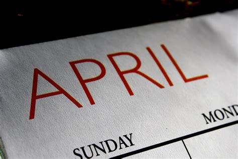 April Calendar Picture Free Photograph Photos Public Domain