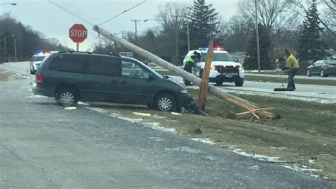Driver Passes Out Crashes Into Utility Pole On Aw Trail Wnwo