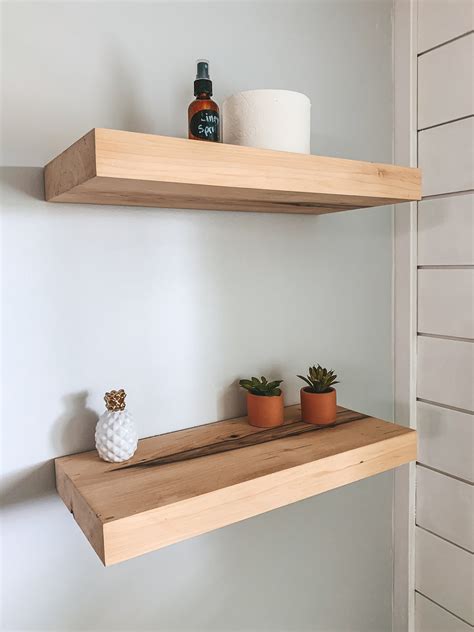 Solid Wood Floating Shelves Easy To Install Maple Floating Etsy