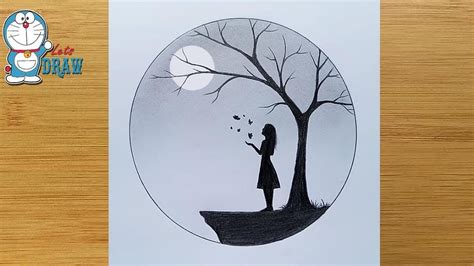 How To Draw A Girl With Butterfly In Moonlight For