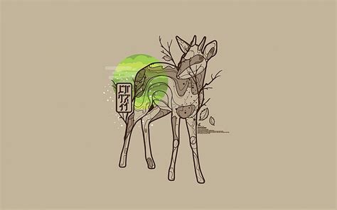 Minimalistic Animals Deer Artwork Simple Background Free