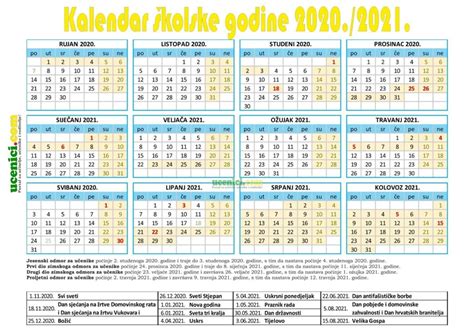 Školski Kalendar 20222023 VjeronauČni Portal