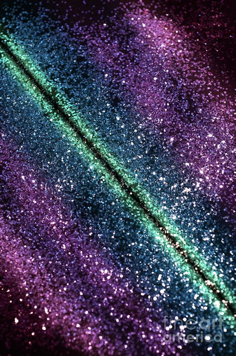 Galaxy Glitter 1 Shiny Stripes Decor Art Mixed Media By Anitas And