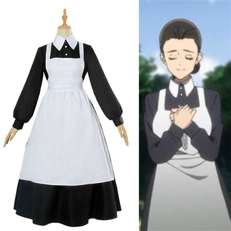The Promised Neverland Isabella Krone Cosplay Maid Apron Uniform Dress