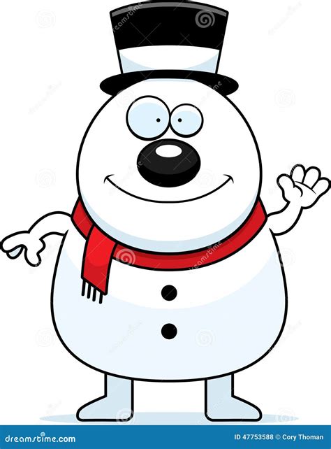Waving Cartoon Snowman Stock Vector Illustration Of Cartoon 47753588