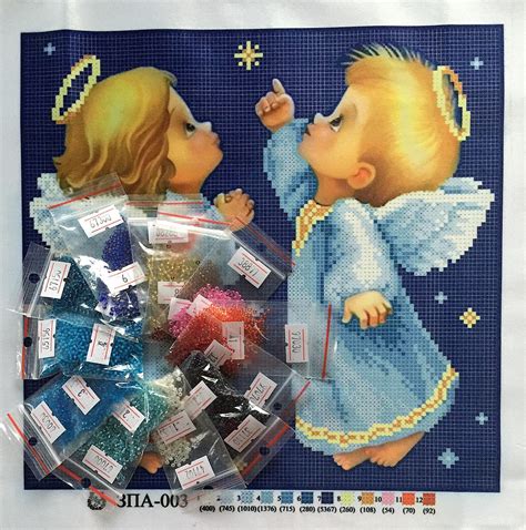 Angels Bead Embroidery Kit Diy Beadwork Kit Hand Etsy