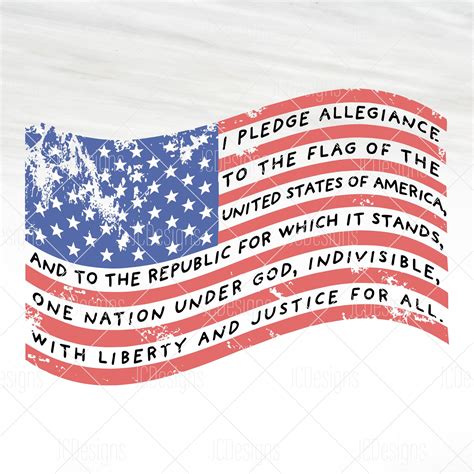 Pledge Of Allegiance Flag Svg Distressed Flag Svg Waiving Etsy