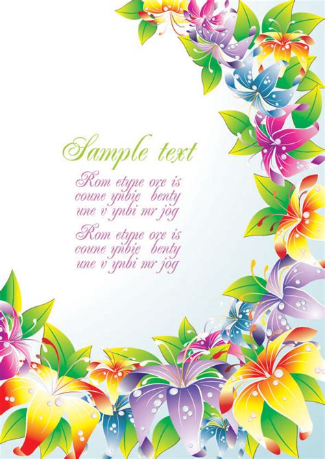 colorful flower card background vector  vector vector