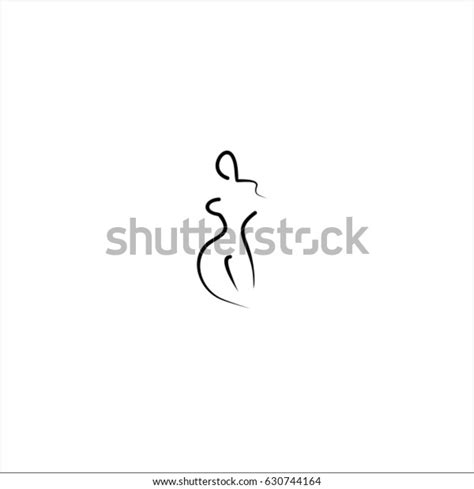 Nude Woman Vector Line Illustration Stock Vector Royalty Free