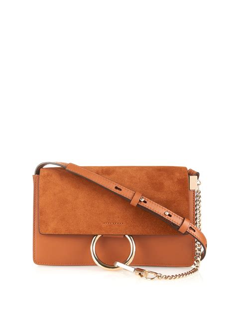 Faye Small Leather And Suede Cross Body Bag Chloé Matchesfashion