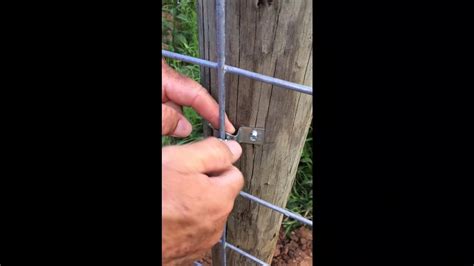 Cattle Panel Connector For Wood Post Youtube