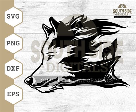 Howling Wolf Svg File Wolf Howl Svg Wolf Svg Wild Wolf Svg Etsy