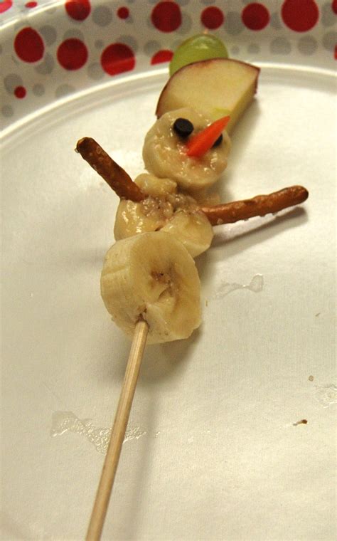 Snowman Fruit Kabob Play Dr Mom