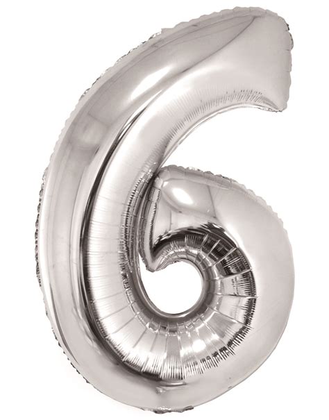 34 Mylar Silver Number 6 Balloon Country