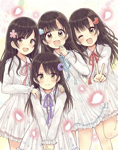 Quadruplets Original Cutelittlefangs Friend Anime Anime Sisters Anime