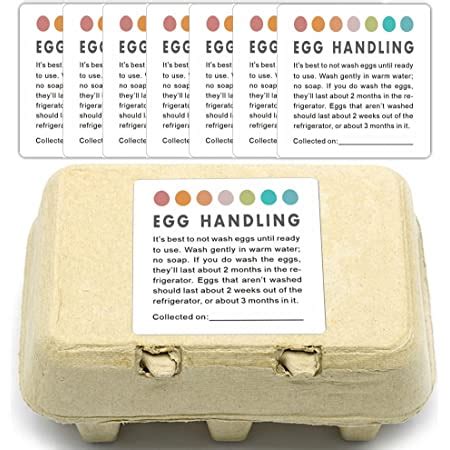 Amazon Com Fresh Farm Eggs Handling Instructions 50 Pack 2x3 5