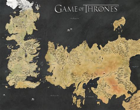 Westeros Map Map Wall Decor Map Canvas Got Canvas Map Of Game Got