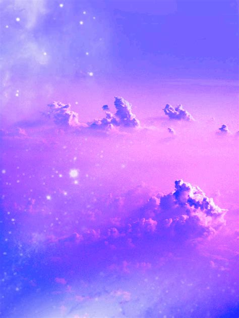 Pink Purple Blue Clouds Sparkly Nature Pastel Sky