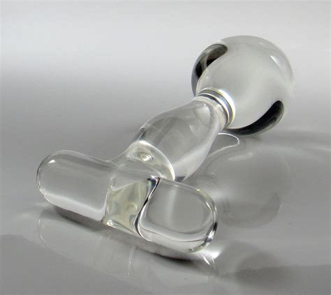medium glass t handle rosebud butt plug sex toy etsy