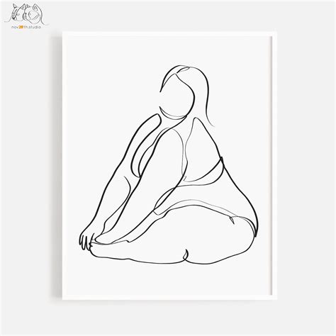 Instant Download Curvy Body Woman Art One Line Art Etsy