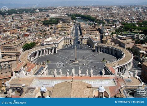 A Spectacular Bird`s Eye View Over Vatican City And Rome Stock Photo