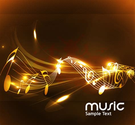 Golden Musical Note With Abstract Vector Free Download