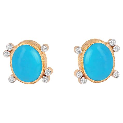 Beautiful Turquoise Diamond Gold Long Drop Earrings At 1stDibs