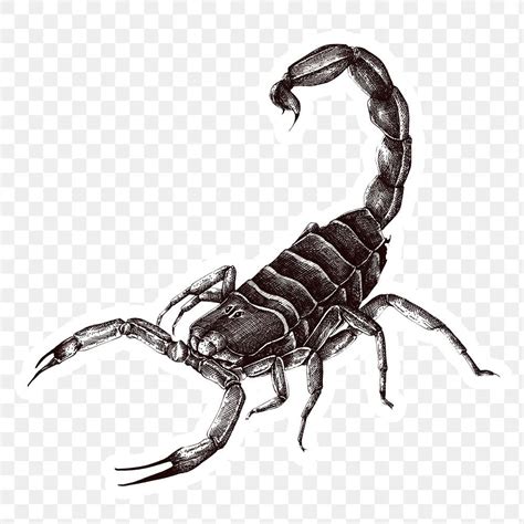 Hand Drawn Scorpion Scorpion Sticker Overlay Design Element Free