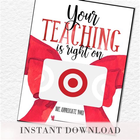 Teacher Appreciation Target Printable
