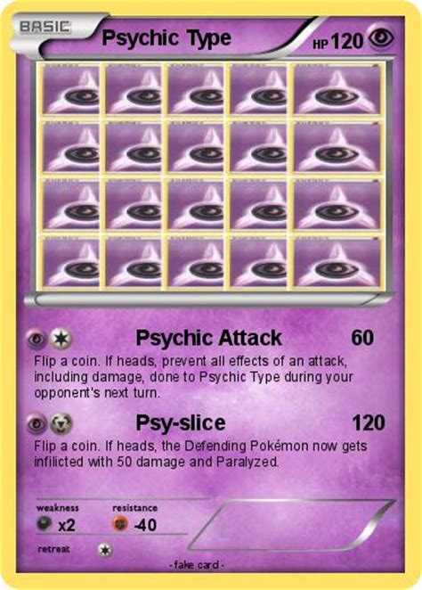 Pokémon Psychic Type 1 1 Psychic Attack My Pokemon Card