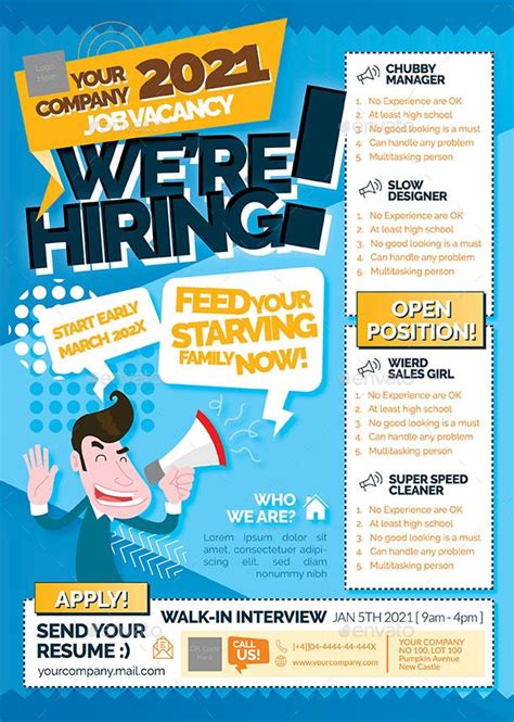 Job Vacancy Flyer Hiring Poster Recruitment Poster Design Flyer