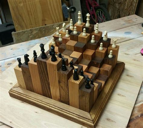 Custom 3d Chess Set Allthingschess Diy Chess Set Chess Board Wood Creations