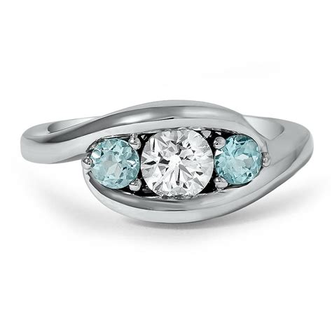 Custom Modern Diamond Three Stone Ring Brilliant Earth