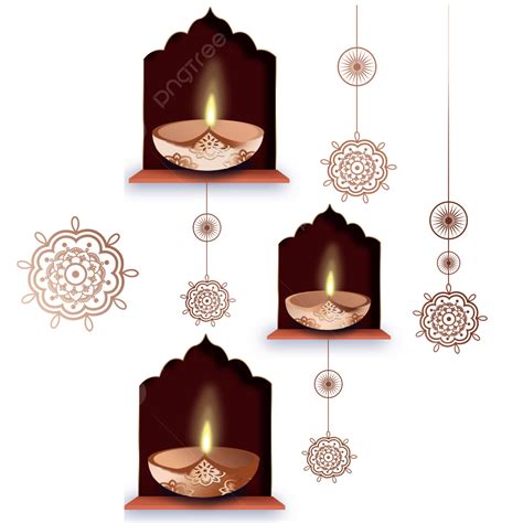 Creative Diwali Design Background With Window Diya Lamp And Festival