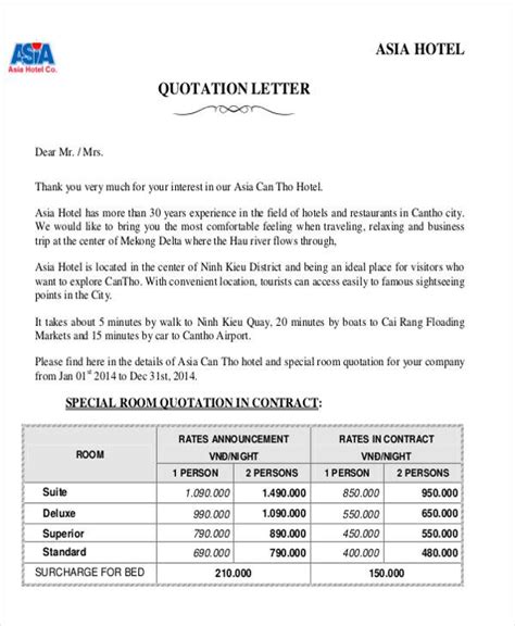 This entire process took so much time but with email services, the turnaround time on requesting and receiving quotations has been significantly reduced. FREE 30+ Sample Quotation Letter Templates in PDF | MS ...