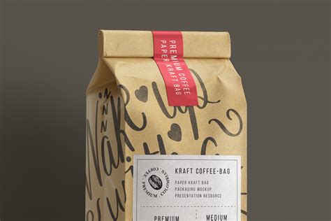 kraft coffee bag packaging mockup psd mock  templates pixeden