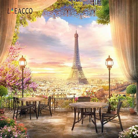 The best selection of royalty free paris background vector art, graphics and stock illustrations. Laeacco Twilight Eiffel Tower Paris Curtain View Platform ...
