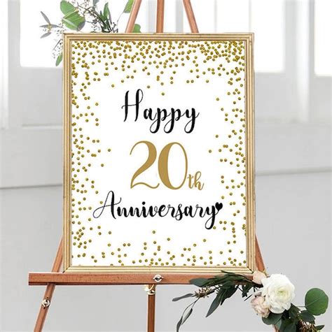 Happy 20th Anniversary Cheers to 20 Years 20th Wedding | Etsy