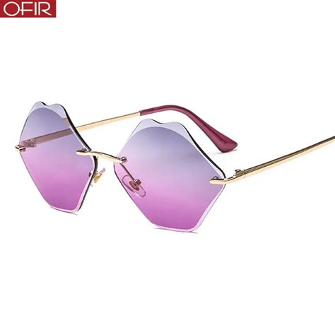 Ofir Ladies Metal Frameless Sunglasses Personality Fashion Retro Sunglasses Female Brand