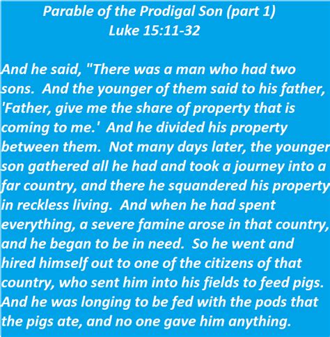 Parable Of The Prodigal Son Part 1 Luke 1511 32 Biblical