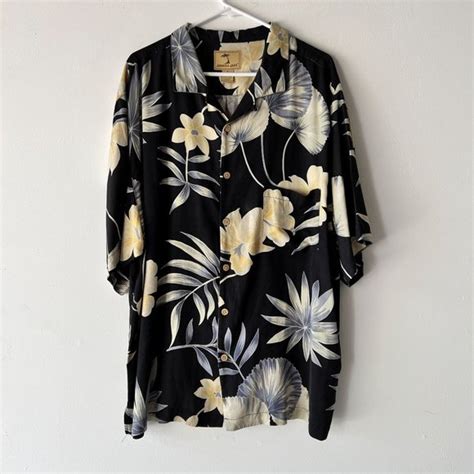 Jamaica Jaxx Shirts Mens Jamaica Jaxx Silk Hawaiian Shirt In Black