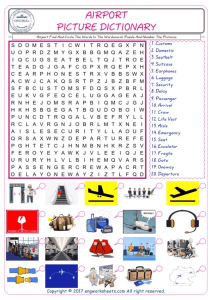 Airport English ESL Vocabulary Worksheets EngWorksheets