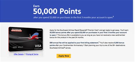 Southwest premier business card — snapshot. 50,000 Points for Southwest Airlines Credit Cards is Back ...