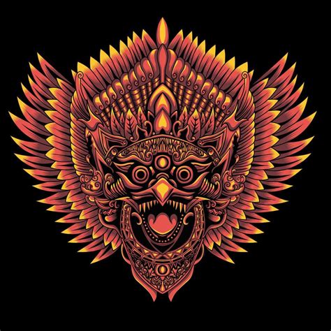 Garuda Jatayu Balinese Mask Illustration 6318455 Vector Art At Vecteezy