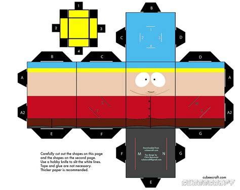 Eric Cartman From South Park Paper Toy Free Printable Papercraft